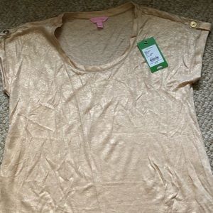 BNWT Lilly Pulitzer Inara top in Sand Dune sz Sm